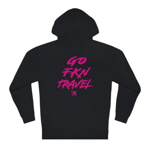 Go FKN Travel Pink Logo Hoodie