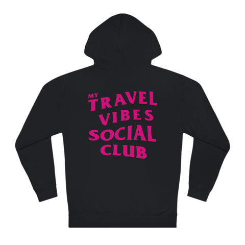 My Travel Vibes Social Club Pink Logo Hoodie